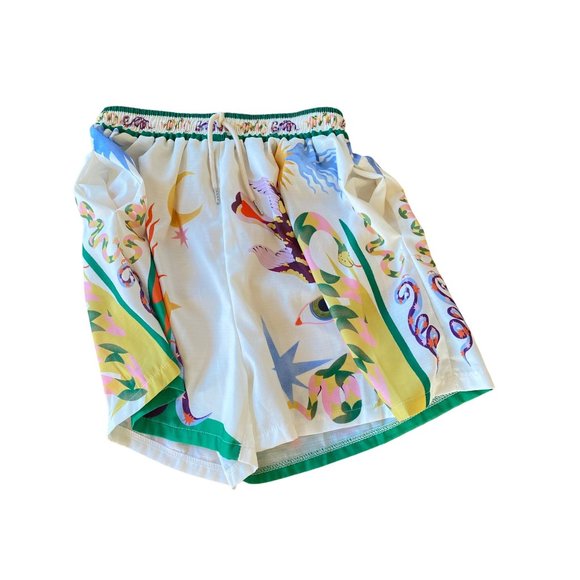 Women's XL Whimiscal Shorts Elastic High Waist Pockets Drawstring Multicolor - Picture 7 of 13